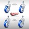 Service Caster 4 Inch SS Blue Polyurethane Wheel Swivel 1/2 Inch Threaded Stem Caster Set SCC SCC-SSTS20S414-PPUB-BLUE-121315-4 - alternate 2